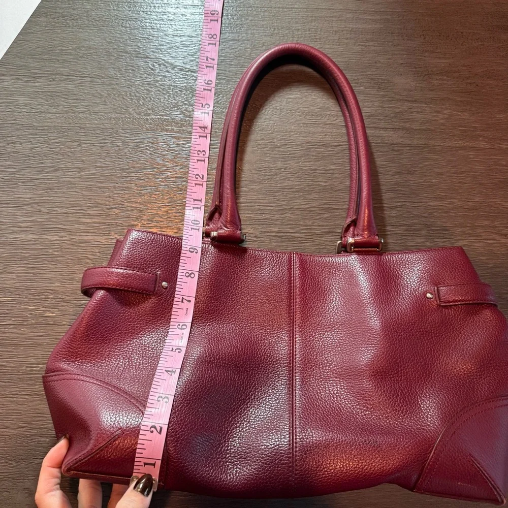Vintage Leather Wine Red Maroon Purse Bag Ann Taylor